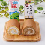 白バラ生ロールケーキギフト｜白バラ牛乳・白バラコーヒーの生ロールケーキ2本セット（冷凍便）